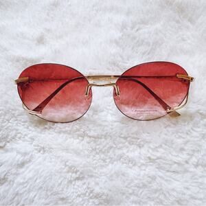 Ruth Clear Orange Round Metal Sunglasses